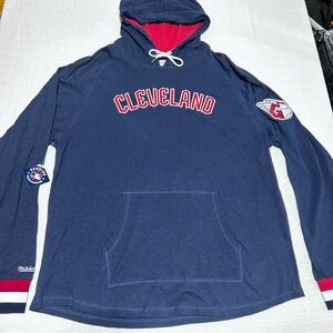 Mitchell & Ness Cleveland Guardians NWT Hooded Long Sleeve - 2XL